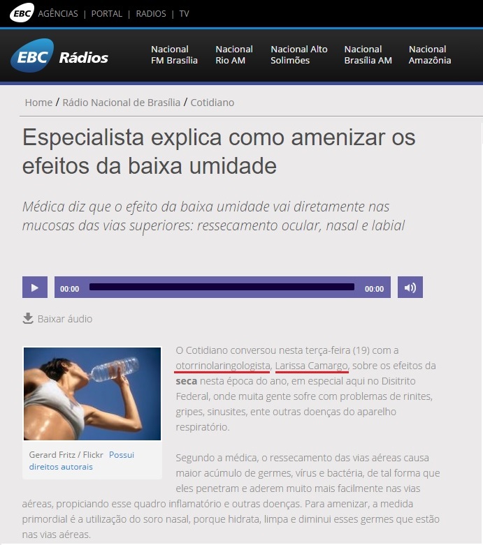 Rádio Nacional Brasília EBC - Dra. Larissa Camargo - 19-07-2016
