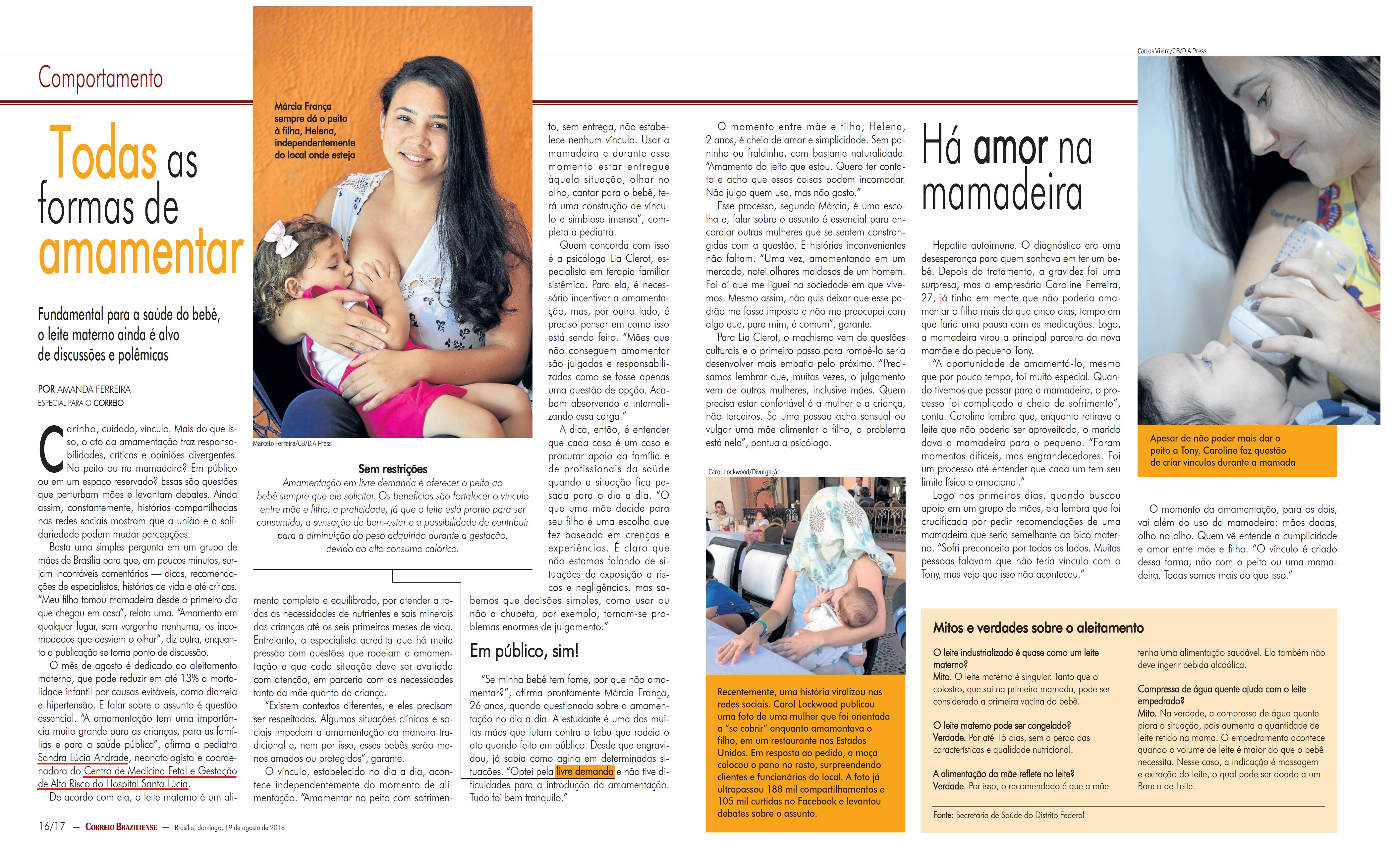 Revista do Correio - Dra. Sandra Lúcia Andrade HSLS - 19-08-2018