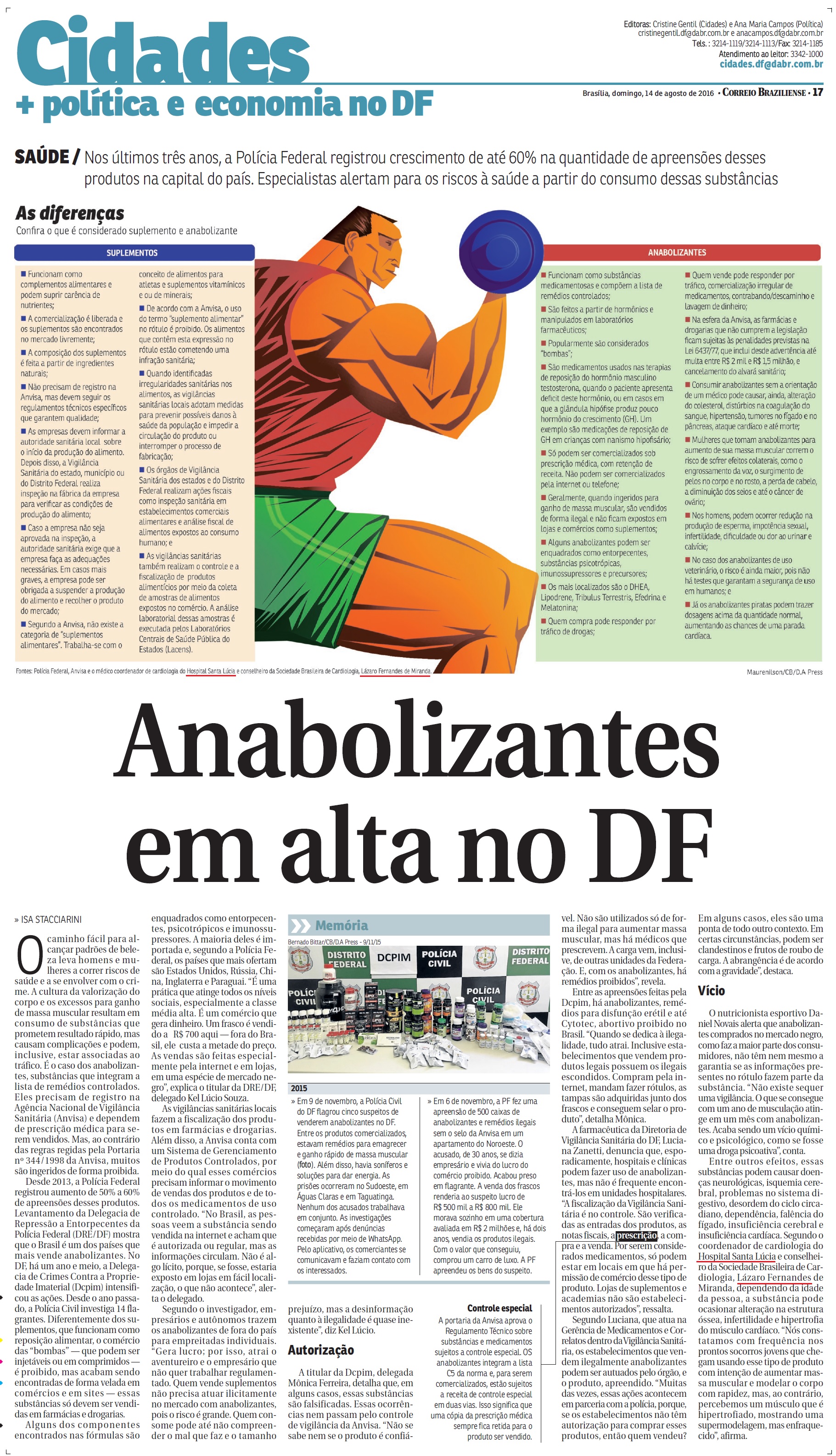 Correio Braziliense - Dr. Lázaro Miranda HSL - 14-08-2016