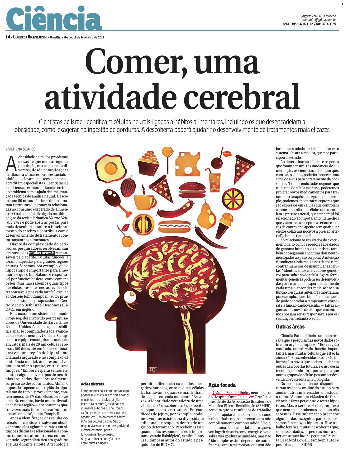 Correio Braziliense - Dra. Cláudia Barata HSL - 11-02-2017