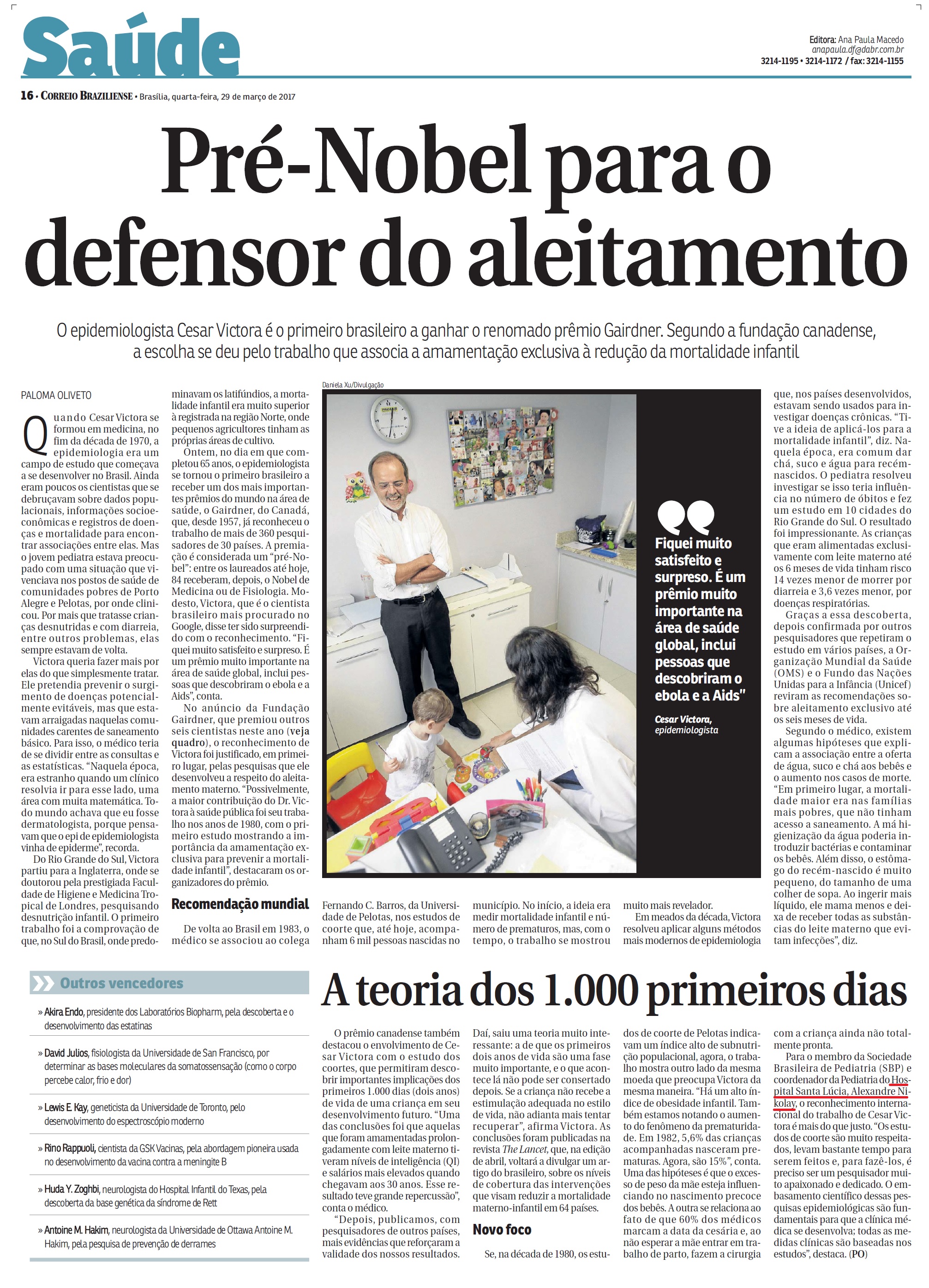 Correio Braziliense - Dr. Alexandre Nikolay HSL - 29-03-2017