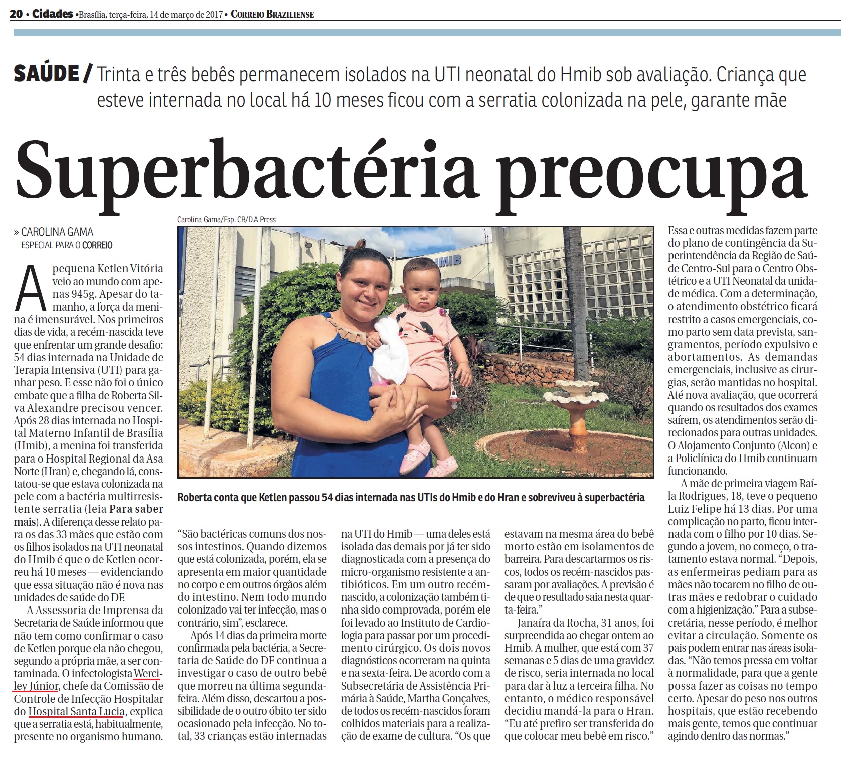 Correio Braziliense - Dr. Werciley Júnior HSL - 14-03-2017