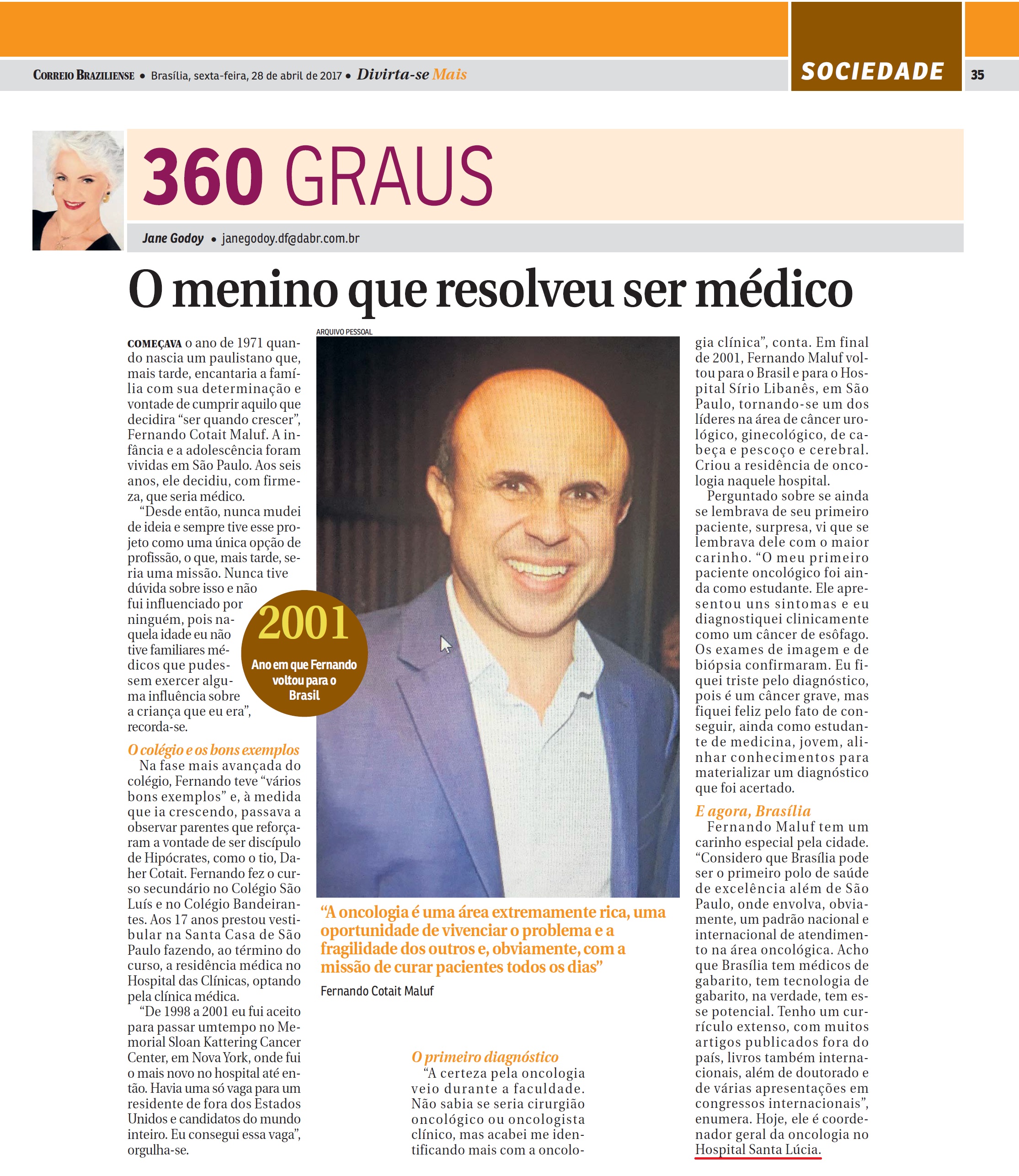 Correio Braziliense - Dr. Fernando Maluf HSL - 28-04-2017