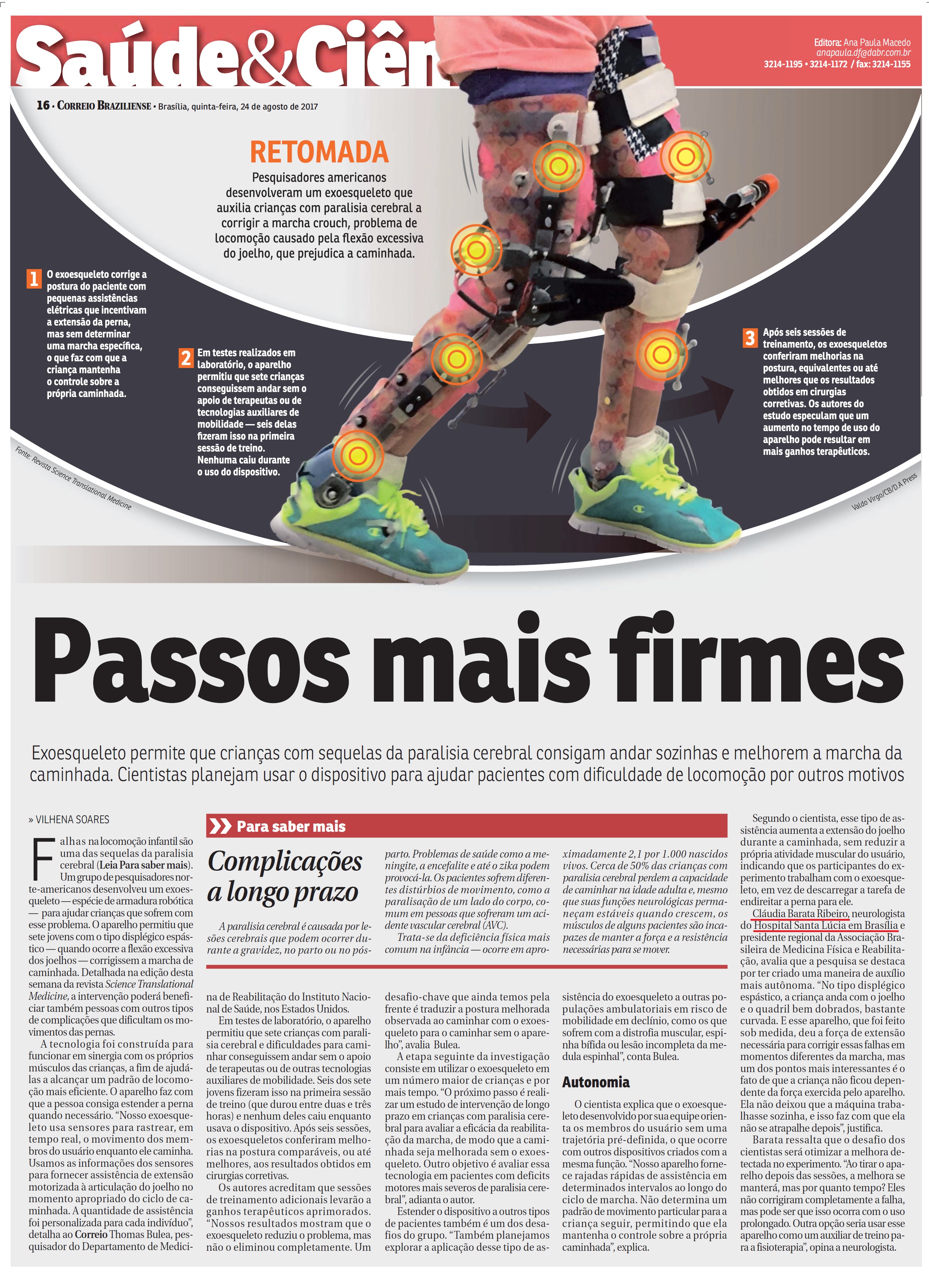 Correio Braziliense - Dra. Cláudia Barata Ribeiro HSL - 24-08-2017