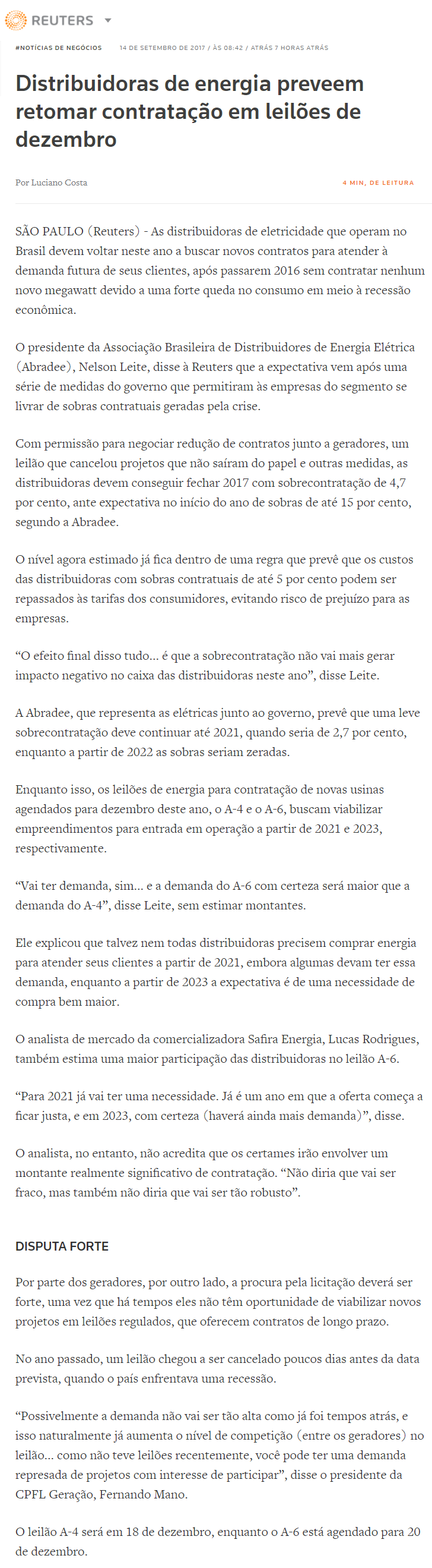 Reuters - Abradee - 14-09