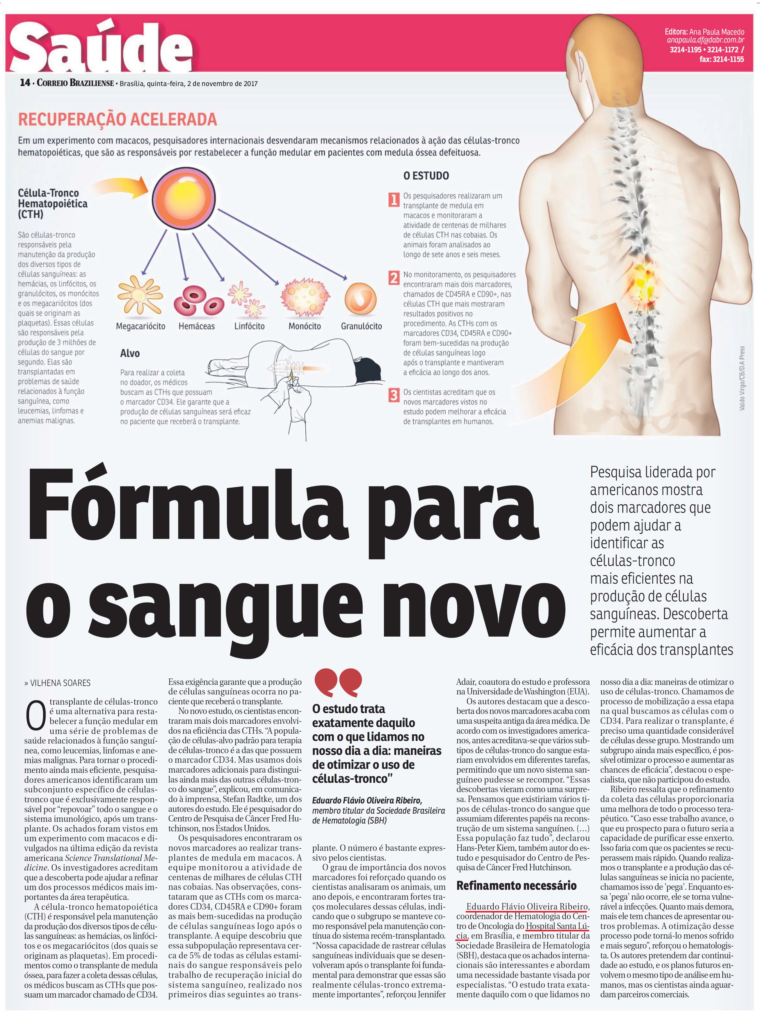 Correio Braziliense - Dr. Eduardo Flávio Ribeiro HSL - 02-11-2017