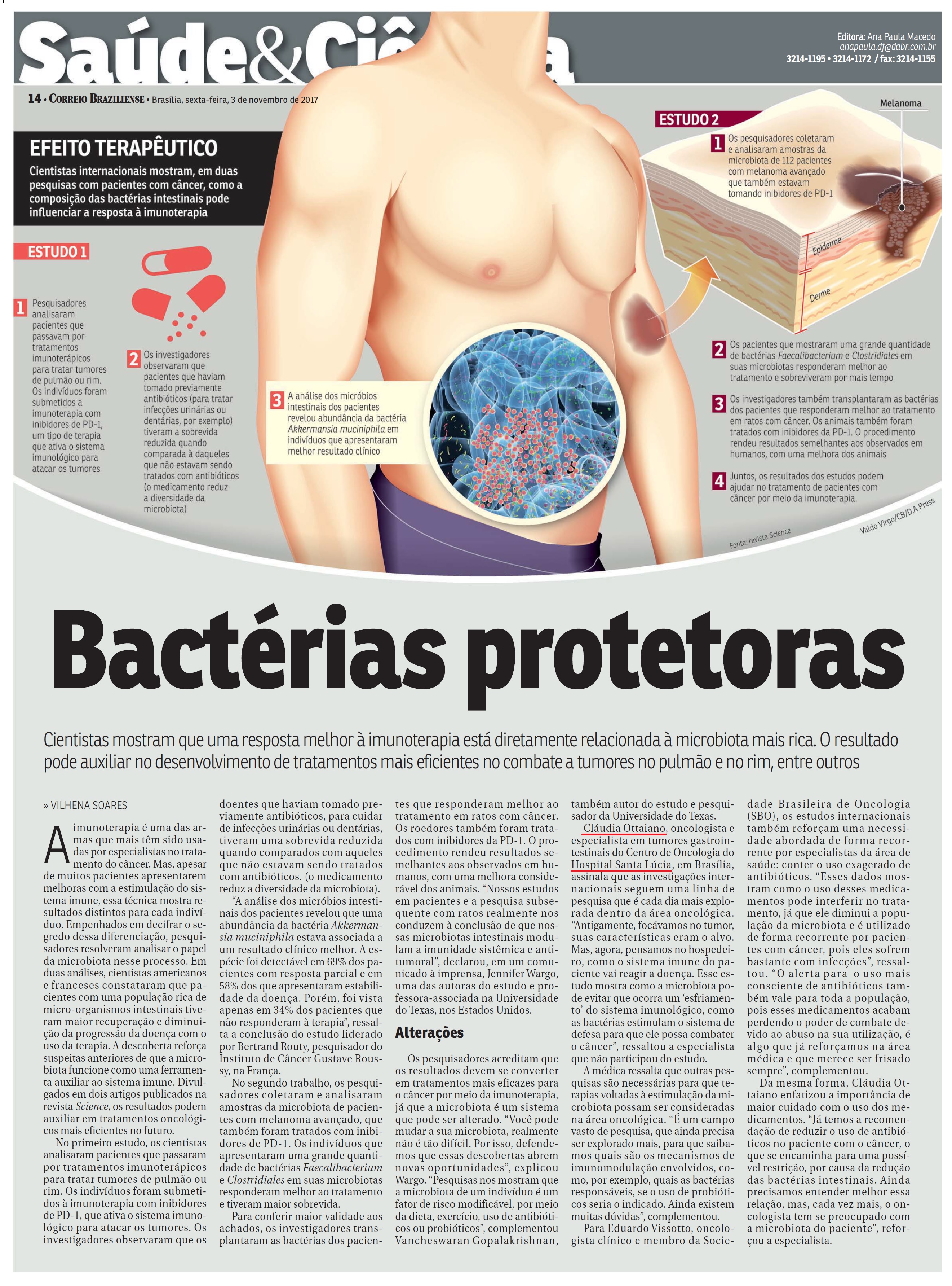 Correio Braziliense - Dra. Cláudia Ottaiano HSL - 03-11-2017