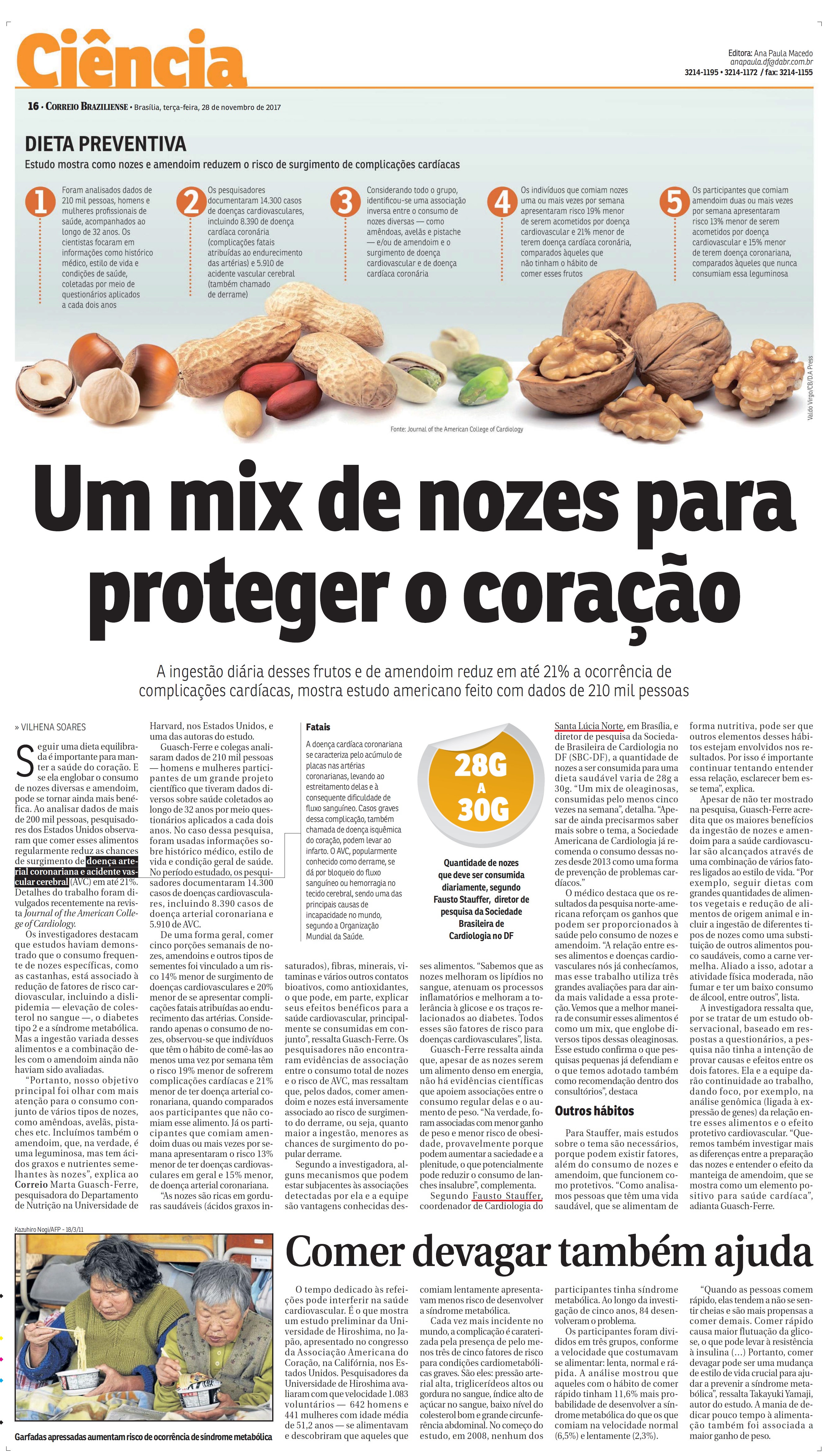 Correio Braziliense - Dr. Fausto Stauffer HSLN - 28-11-2017