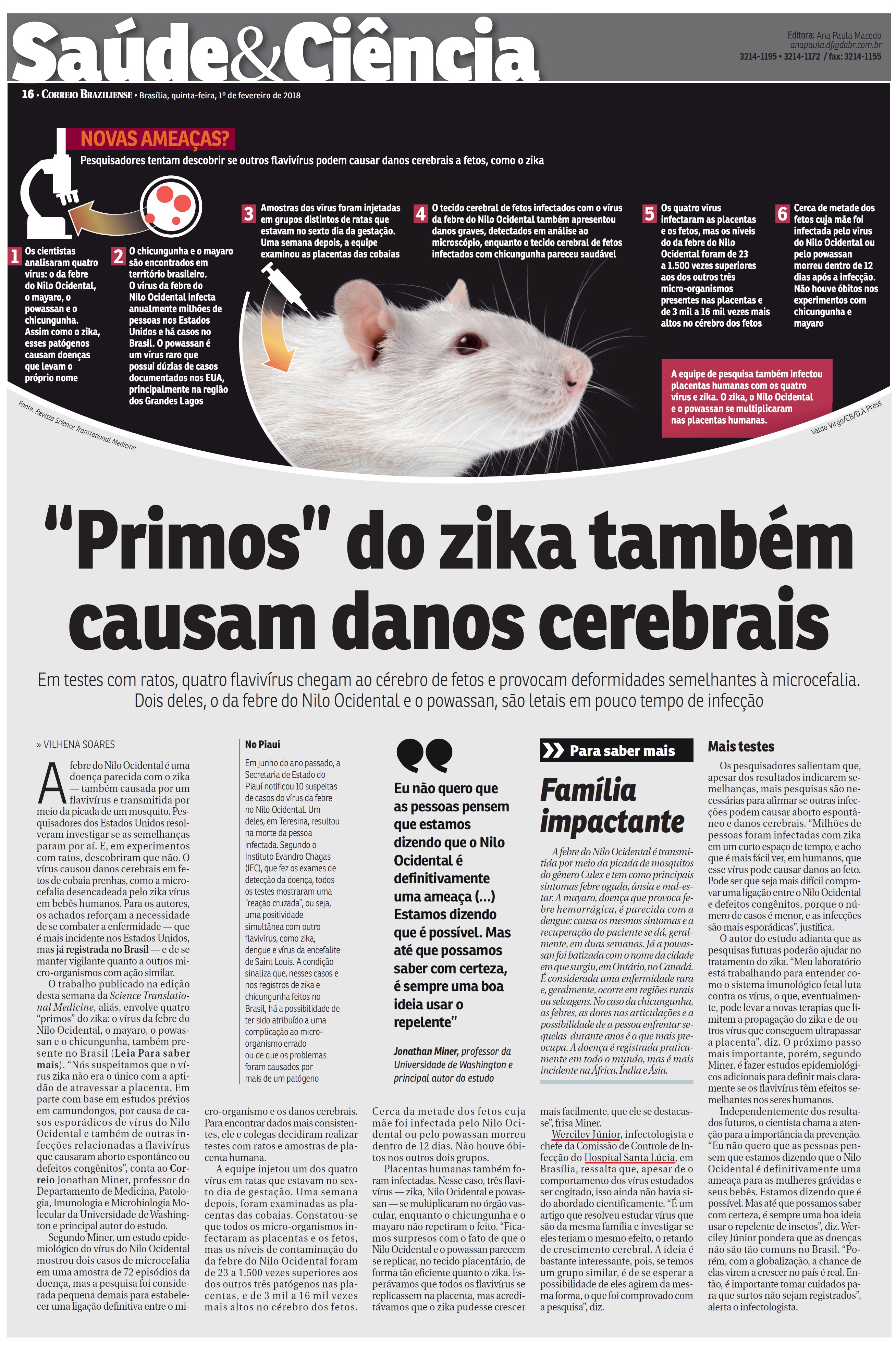 Correio Braziliense - Dr. Werciley Júnior HSLS - 01-02-2018