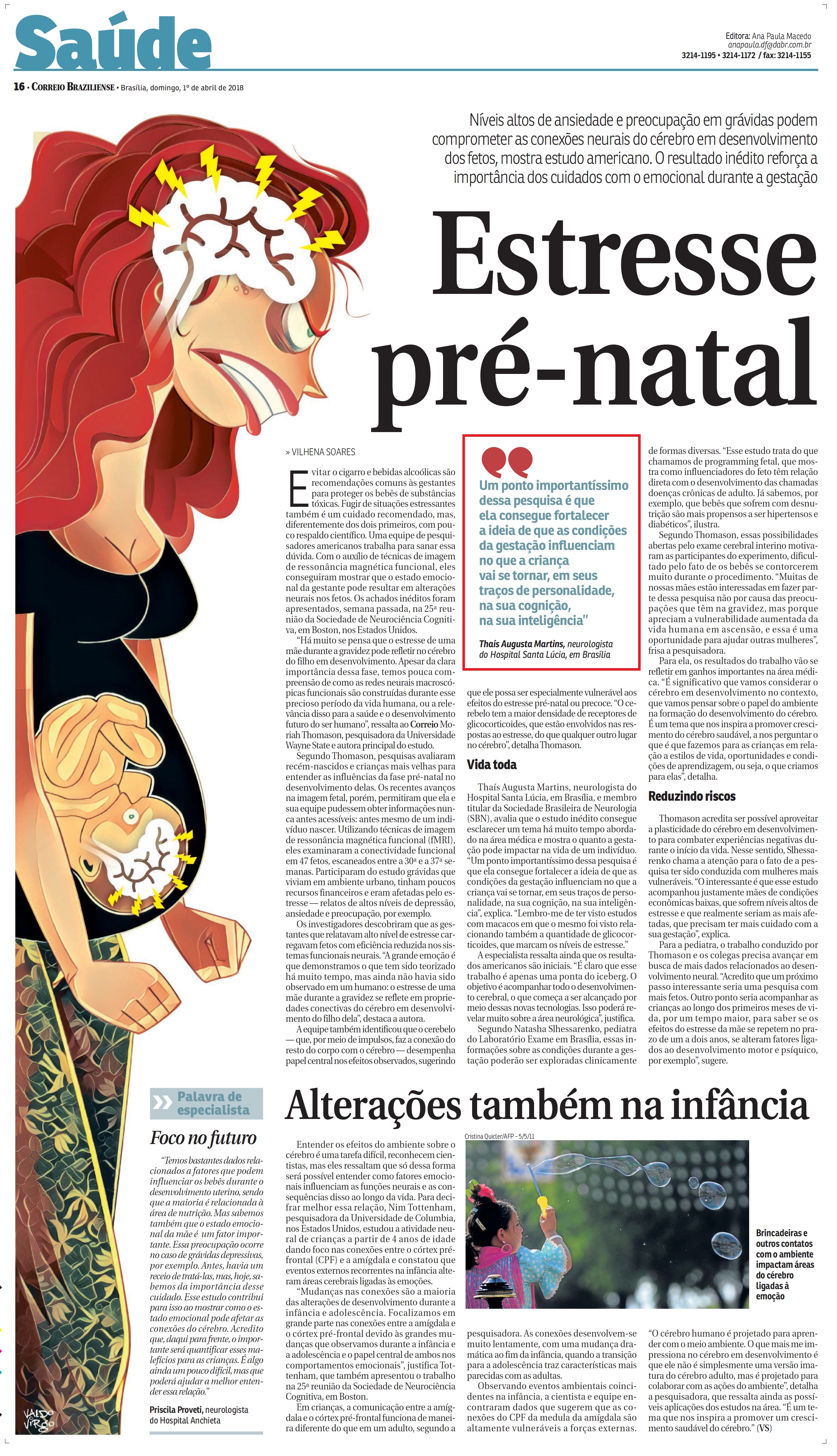 Correio Braziliense - Dra. Thaís Augusta HSLS - 01-04-2018