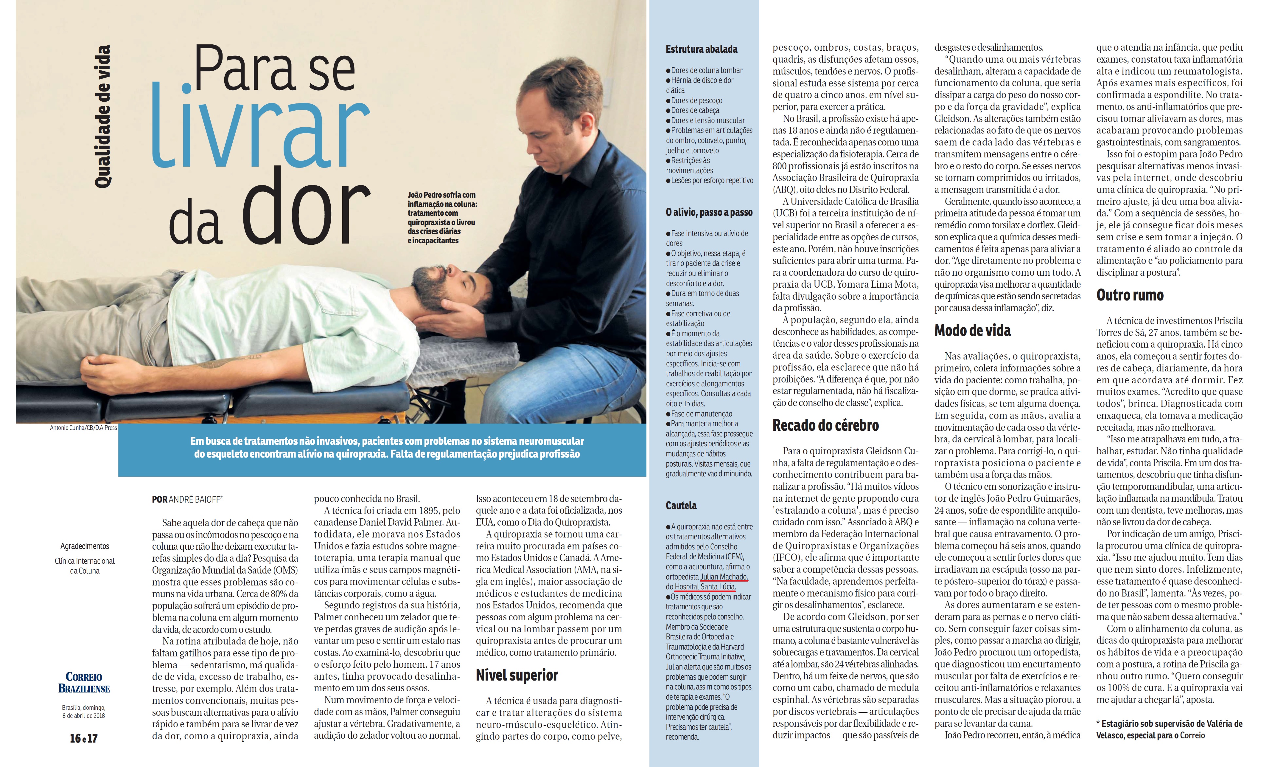 Revista do Correio - Dr. Julian Machado HSLS - 08-04-2018