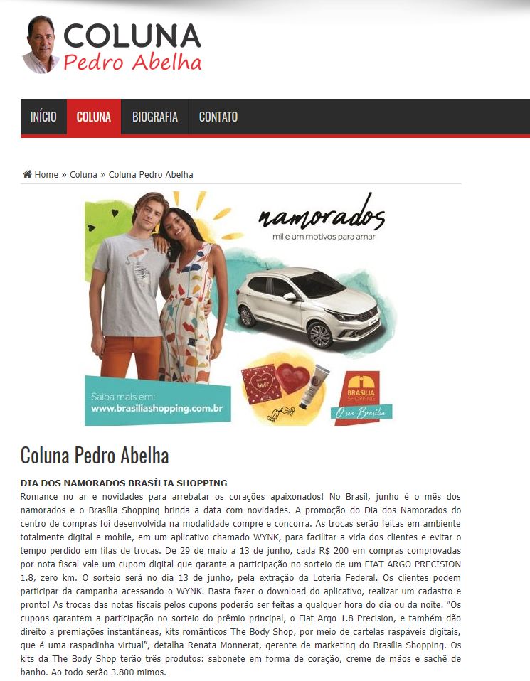 Campanha Dia dos Namorados Bsb 2018