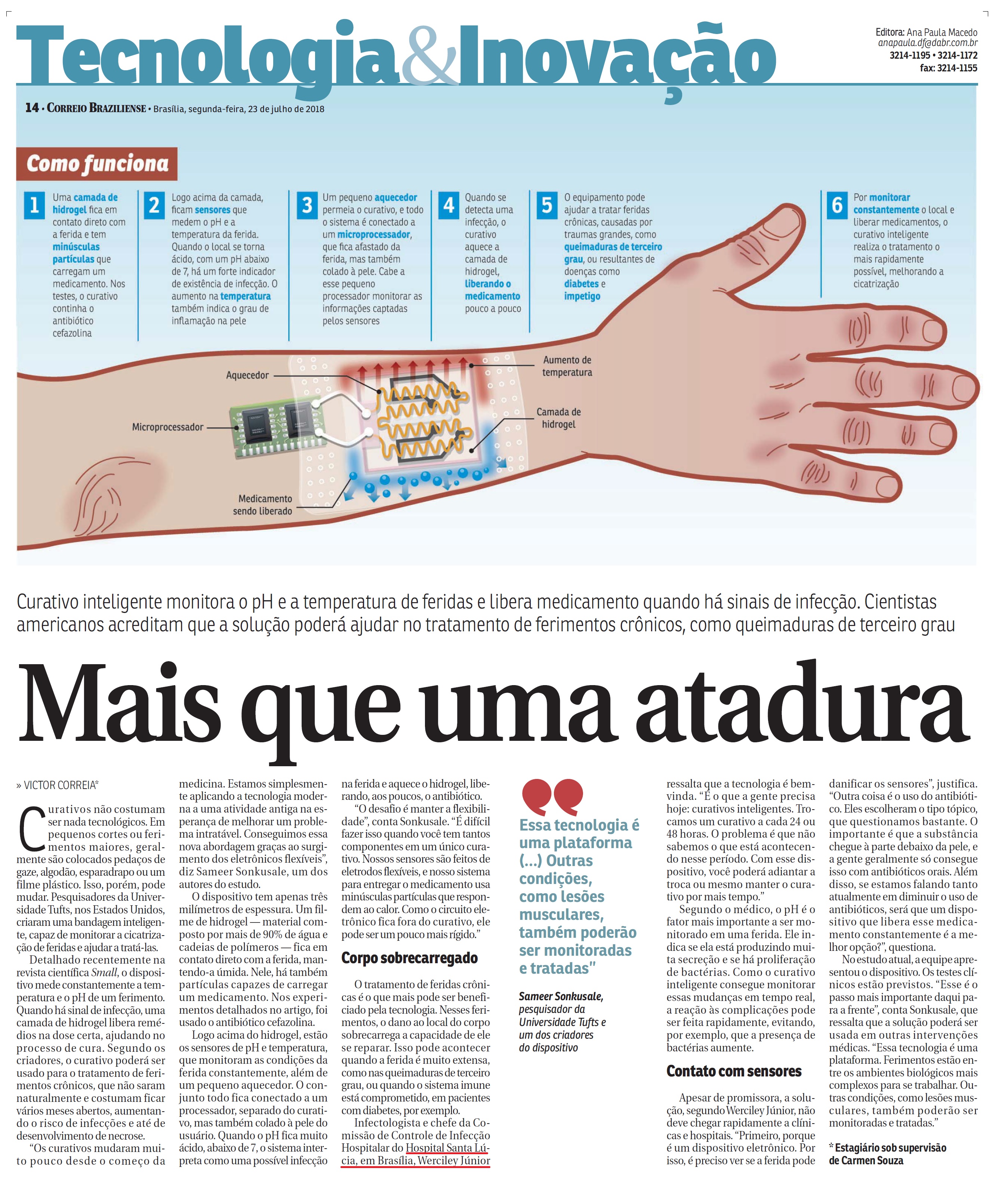 Correio Braziliense - Dr. Werciley Júnior HSLS - 23-07-2018