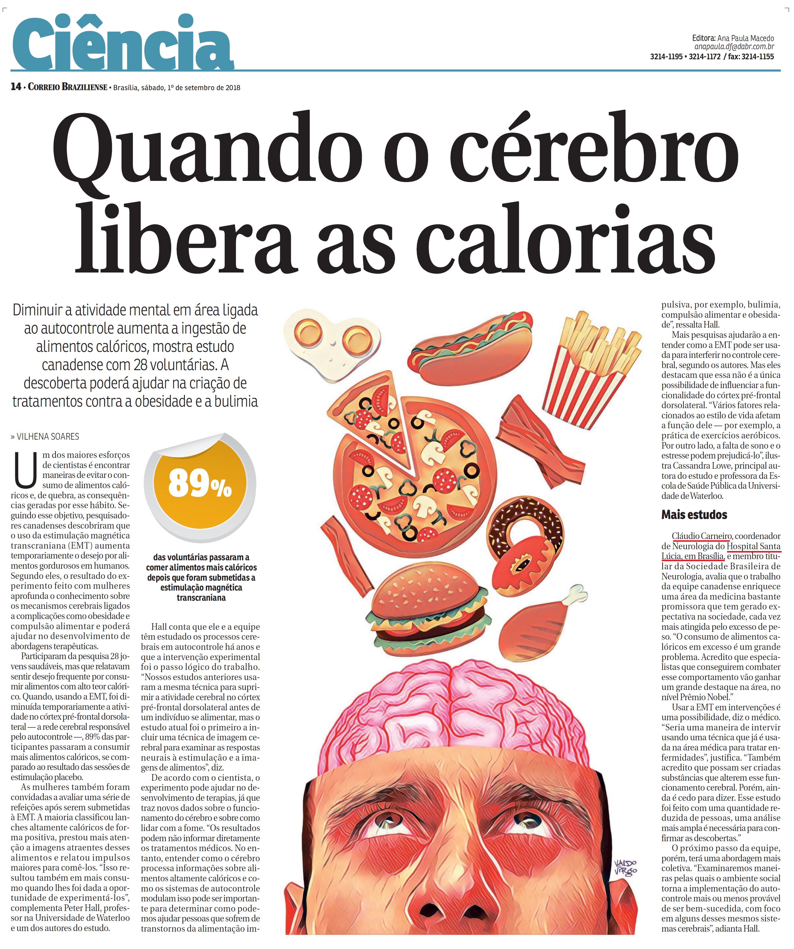 Correio Braziliense - Dr. Cláudio Carneiro HSLS - 01-09-2018