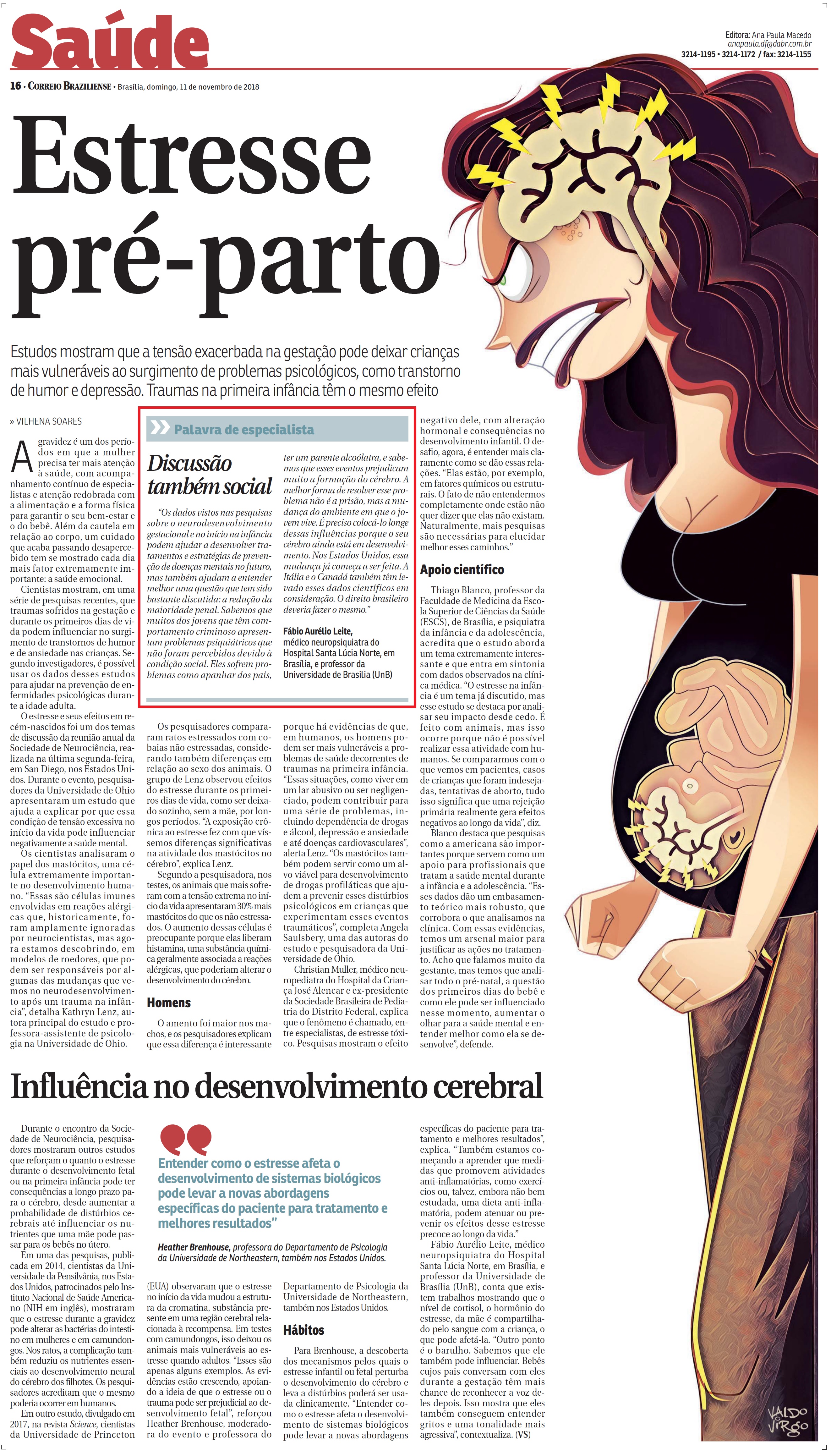 Correio Braziliense - Dr. Fábio Aurélio Leite HSLN - 11-11-2018