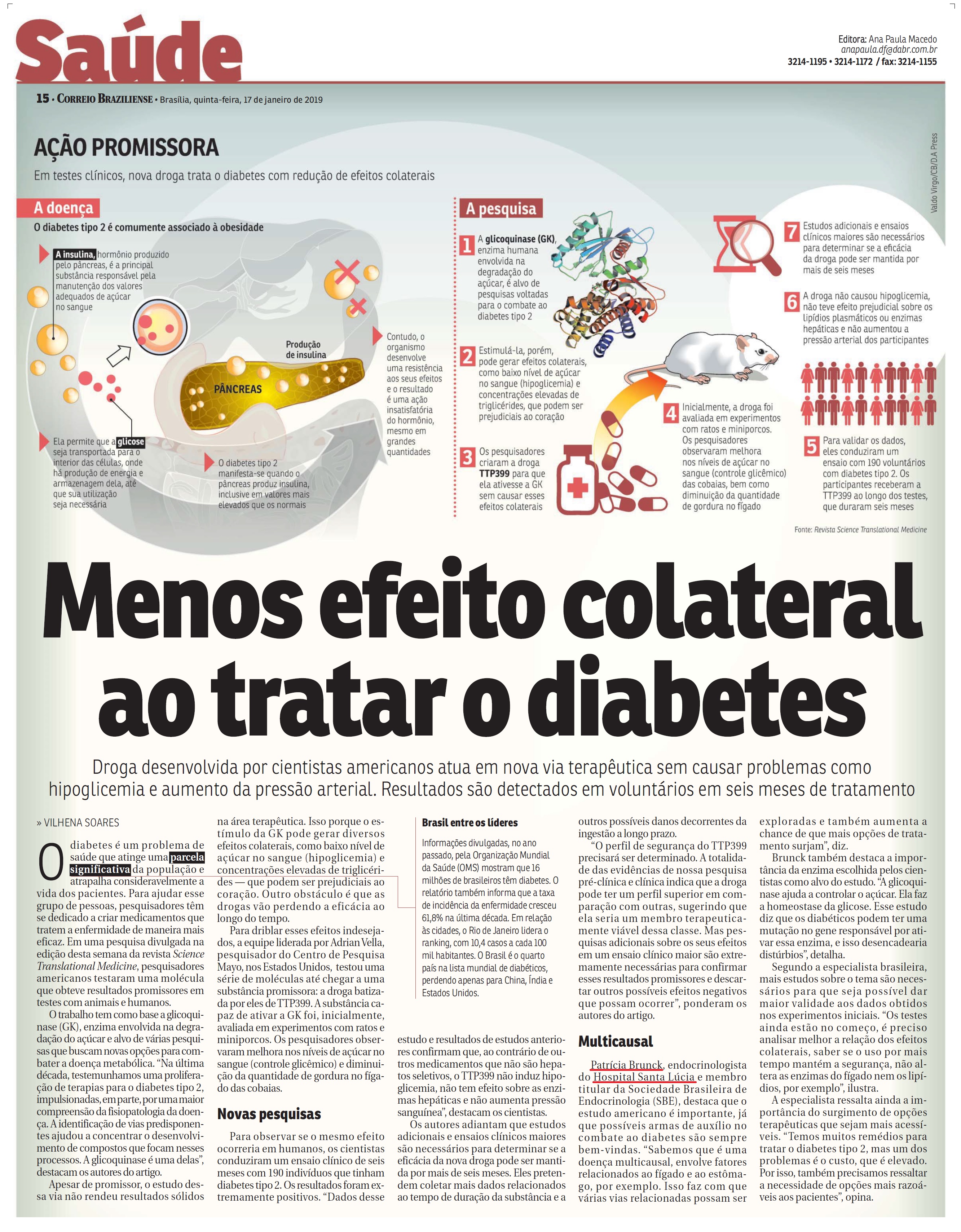 Correio Braziliense - Dra. Patrícia Brunck HSLS - 17-01-2019