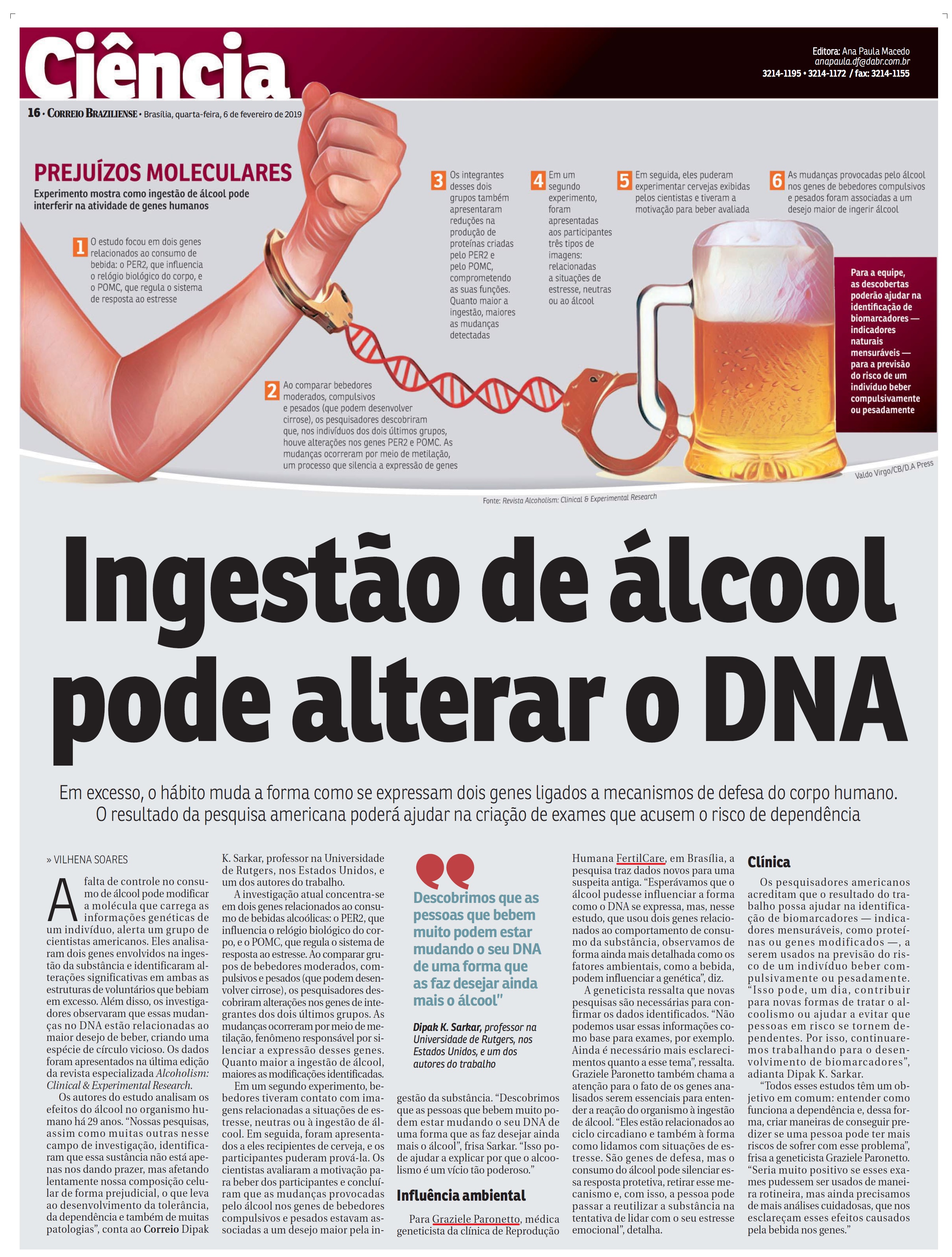 Correio Braziliense - Dra. Graziele Paronetto - FertilCare - 06-02-2019