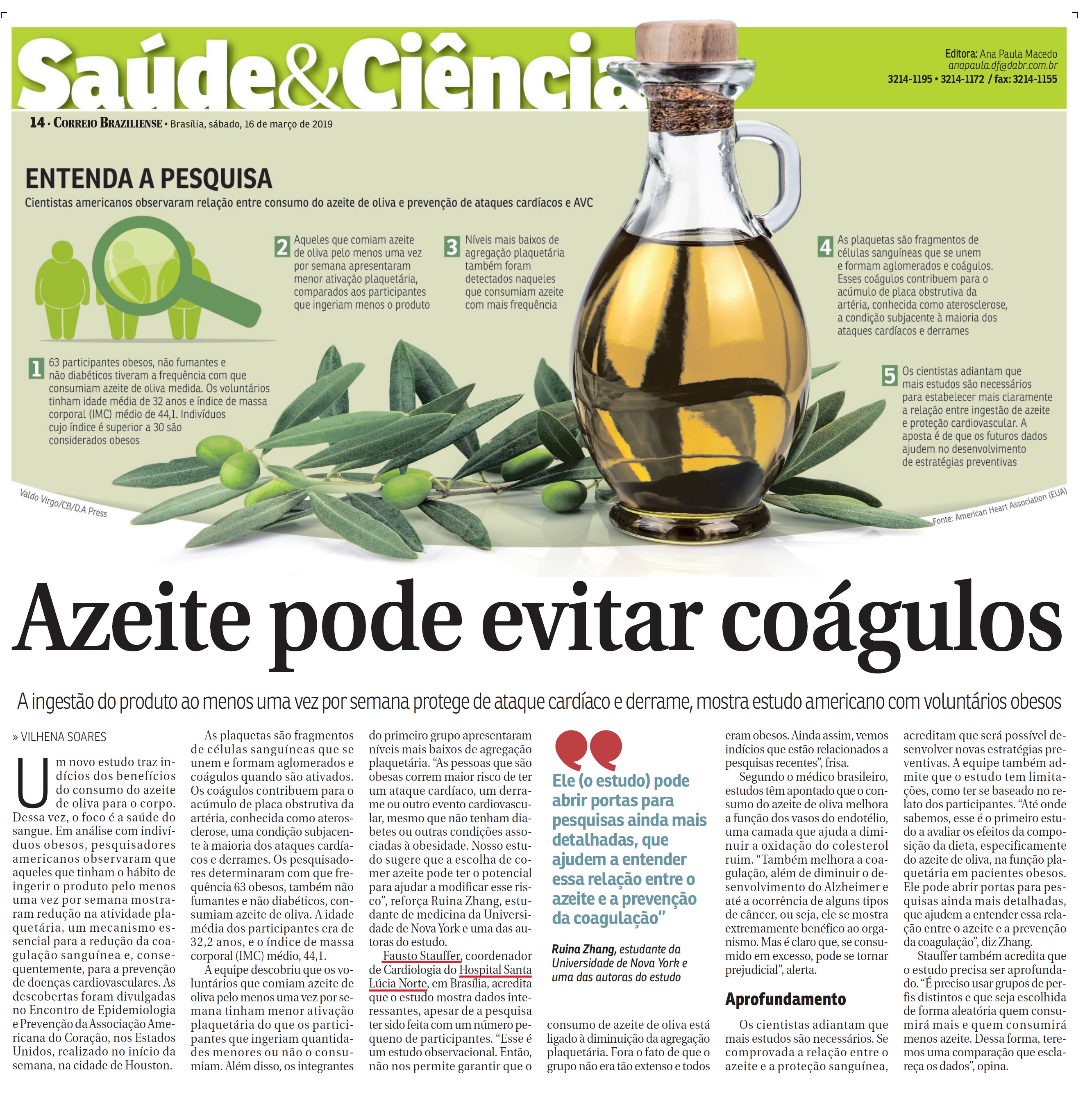 Correio Braziliense - Dr. Fausto Stauffer HSLN - 16-03-2019