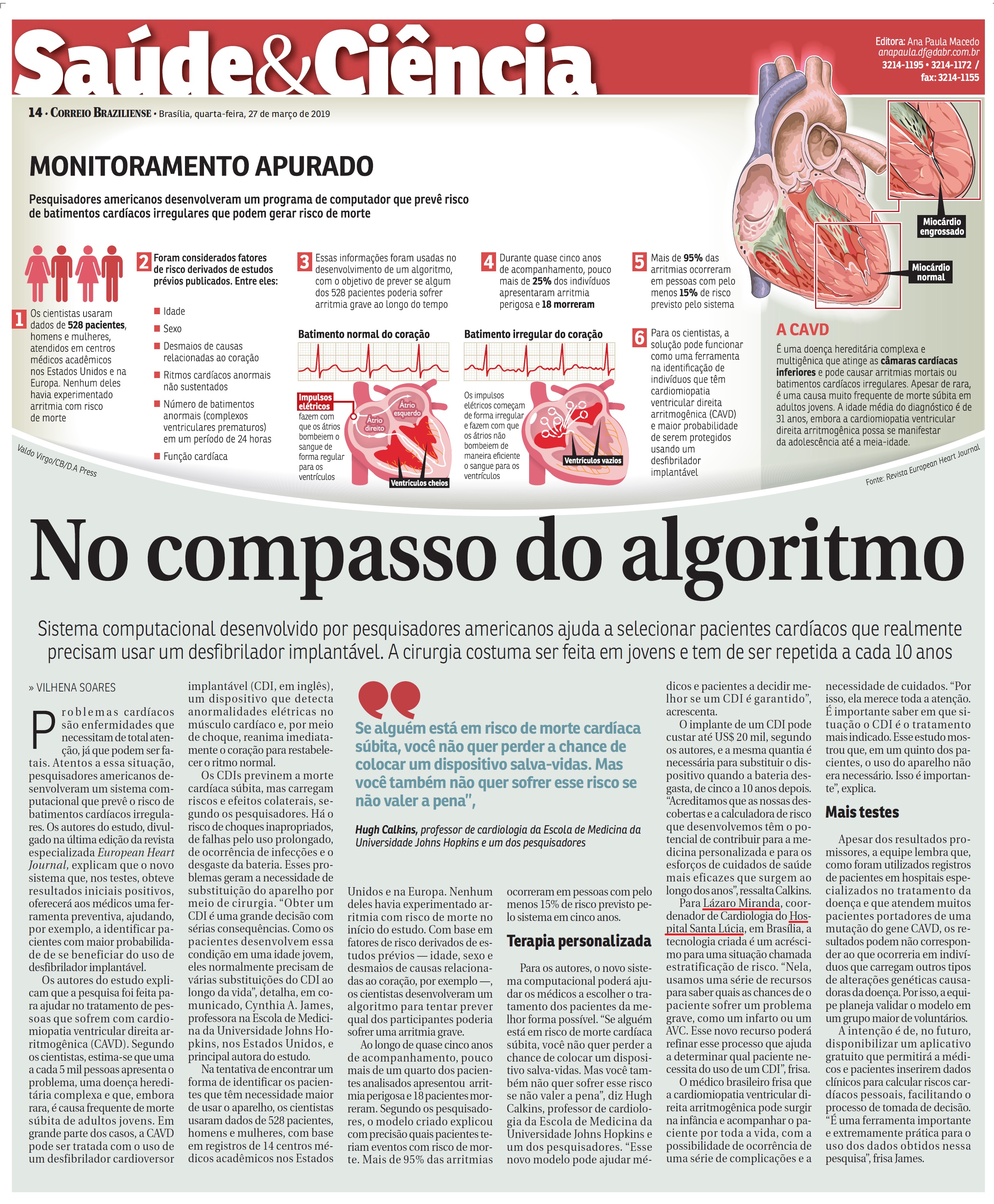 Correio Braziliense - Dr. Lázaro Fernandes de Miranda HSLS - 27-03-2019