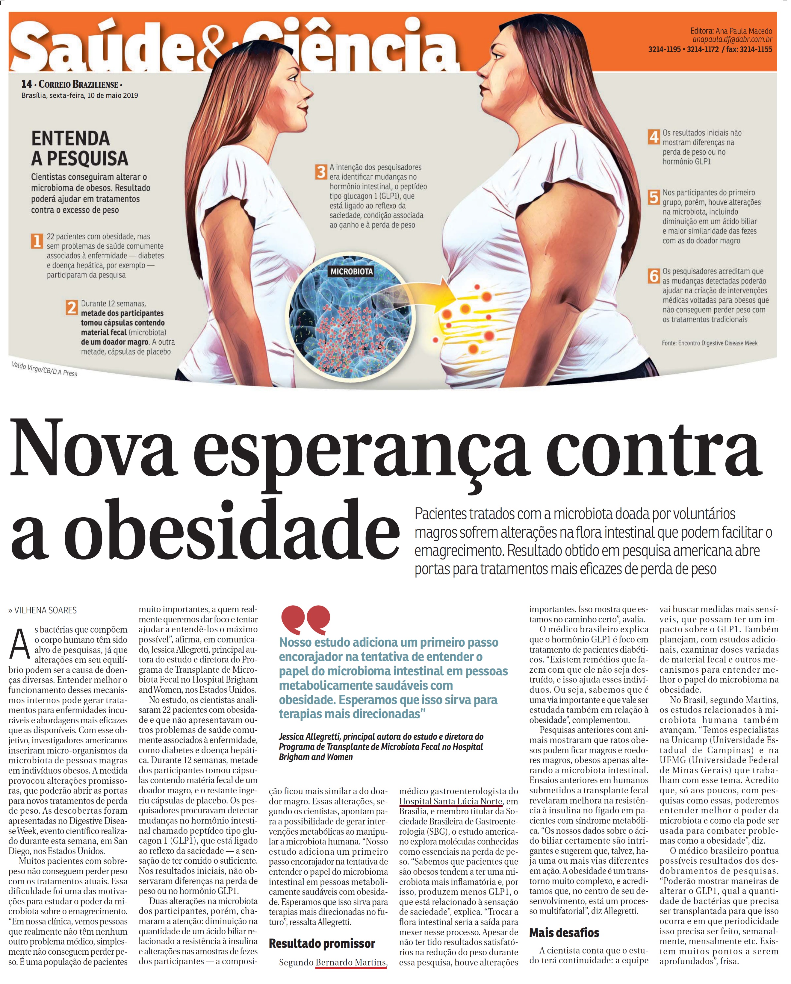 Correio Braziliense - Dr. Bernardo Martins HSLN - 13-05-2019