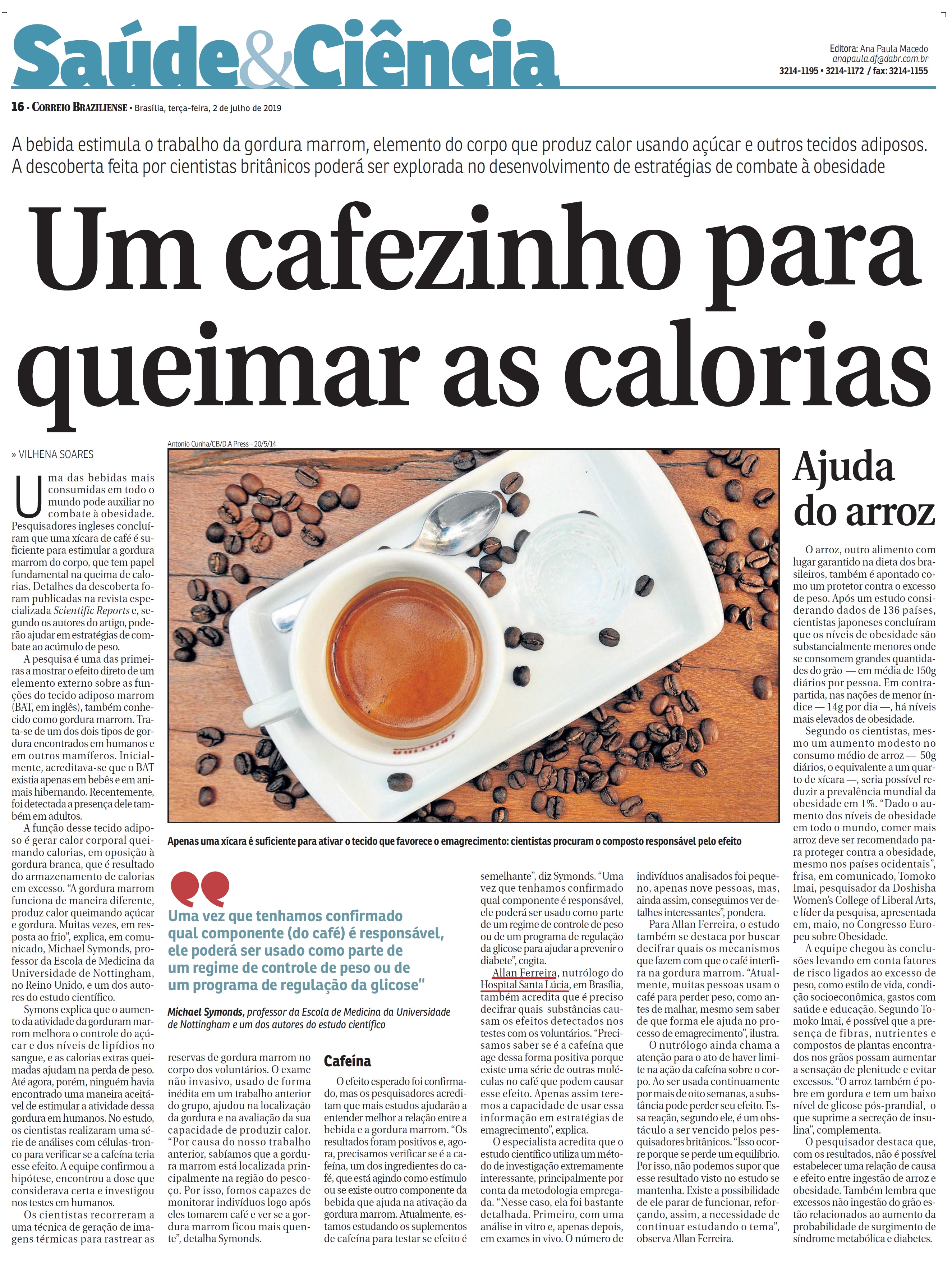 Correio Braziliense - Dr. Allan Ferreira HSLS - 03-07-2019