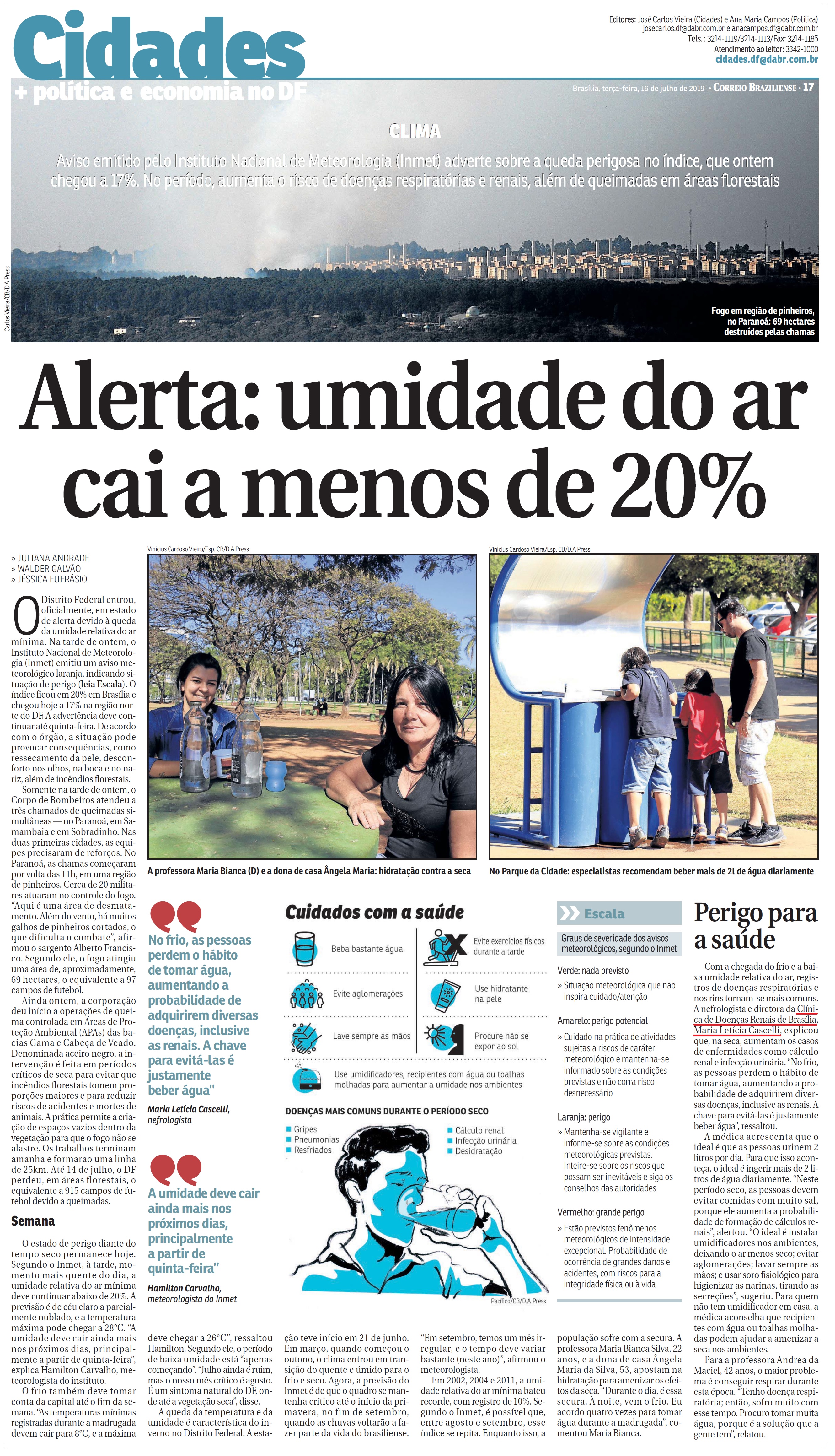 Correio Braziliense - Dra. Maria Letícia CDRB - 16-07-2019