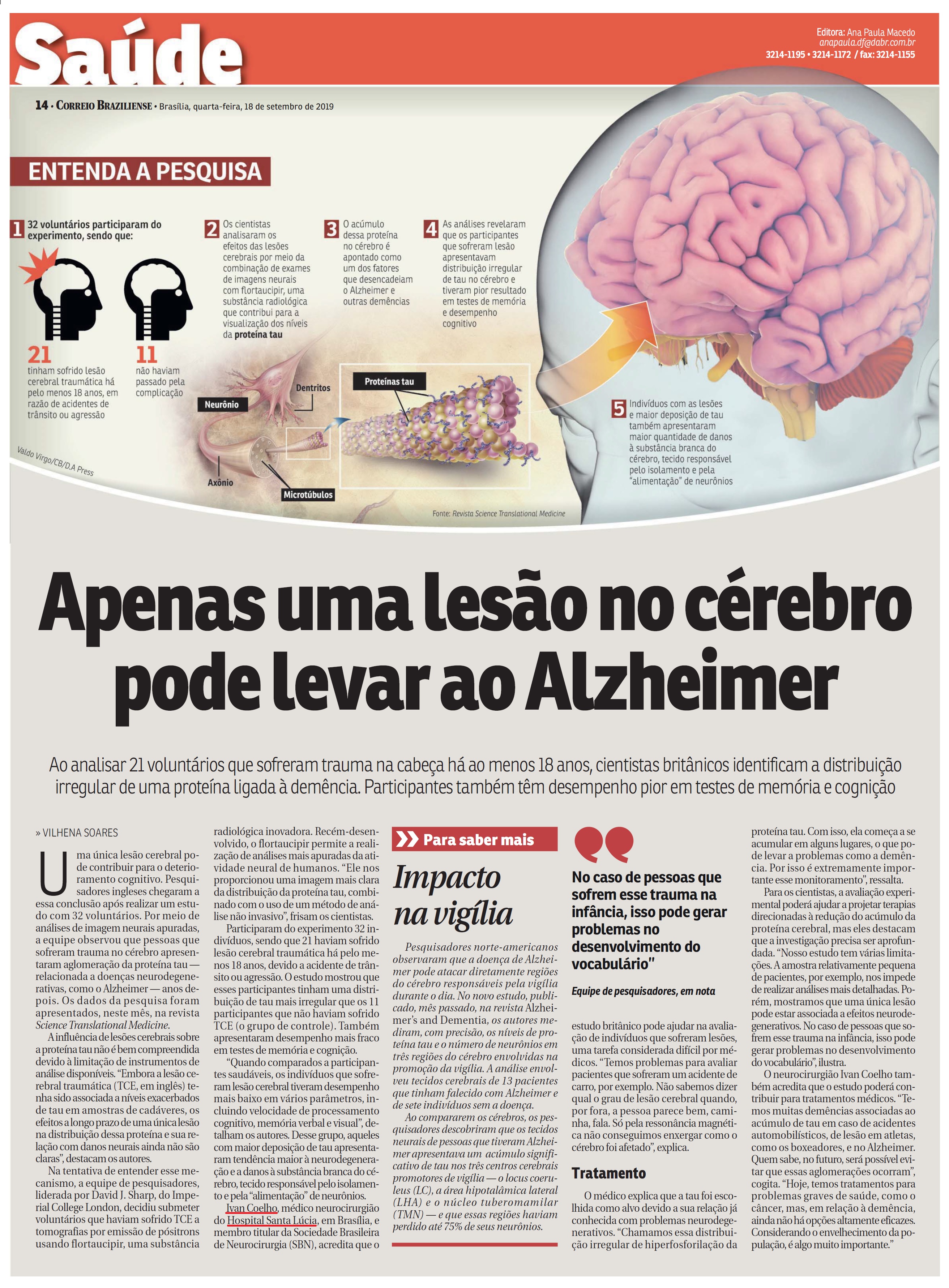 Correio Braziliense - Dr. Ivan Coelho HSLS - 18-09-2019