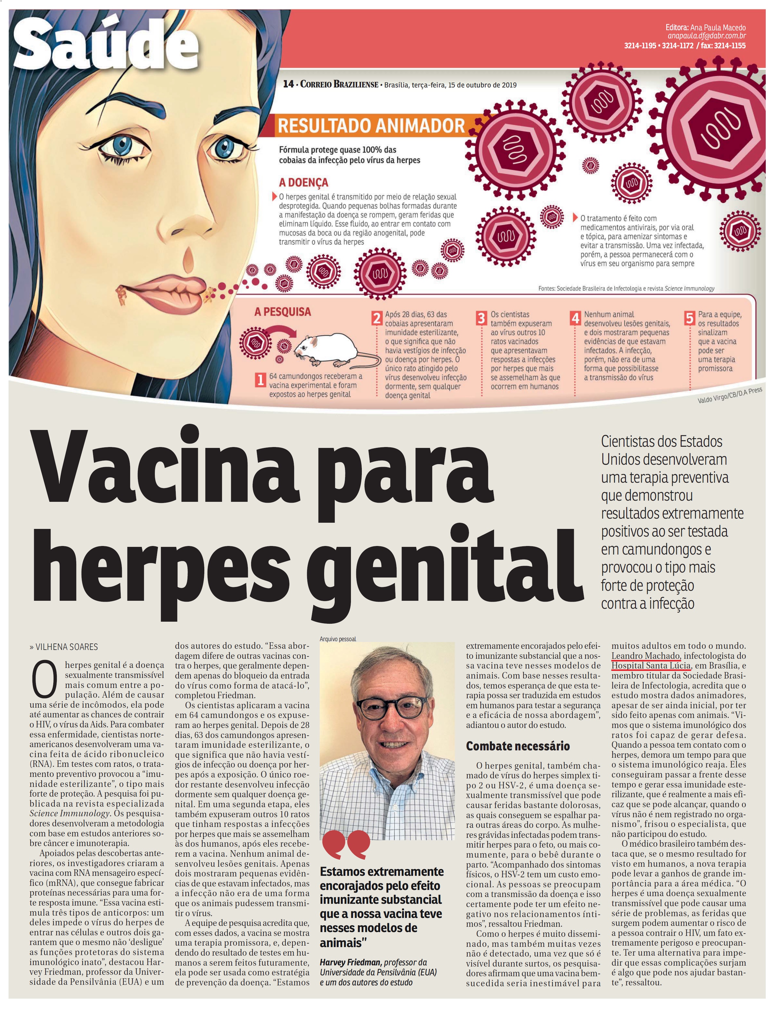 Correio Braziliense - Dr. Leandro Machado HSLS - 15-10-2019